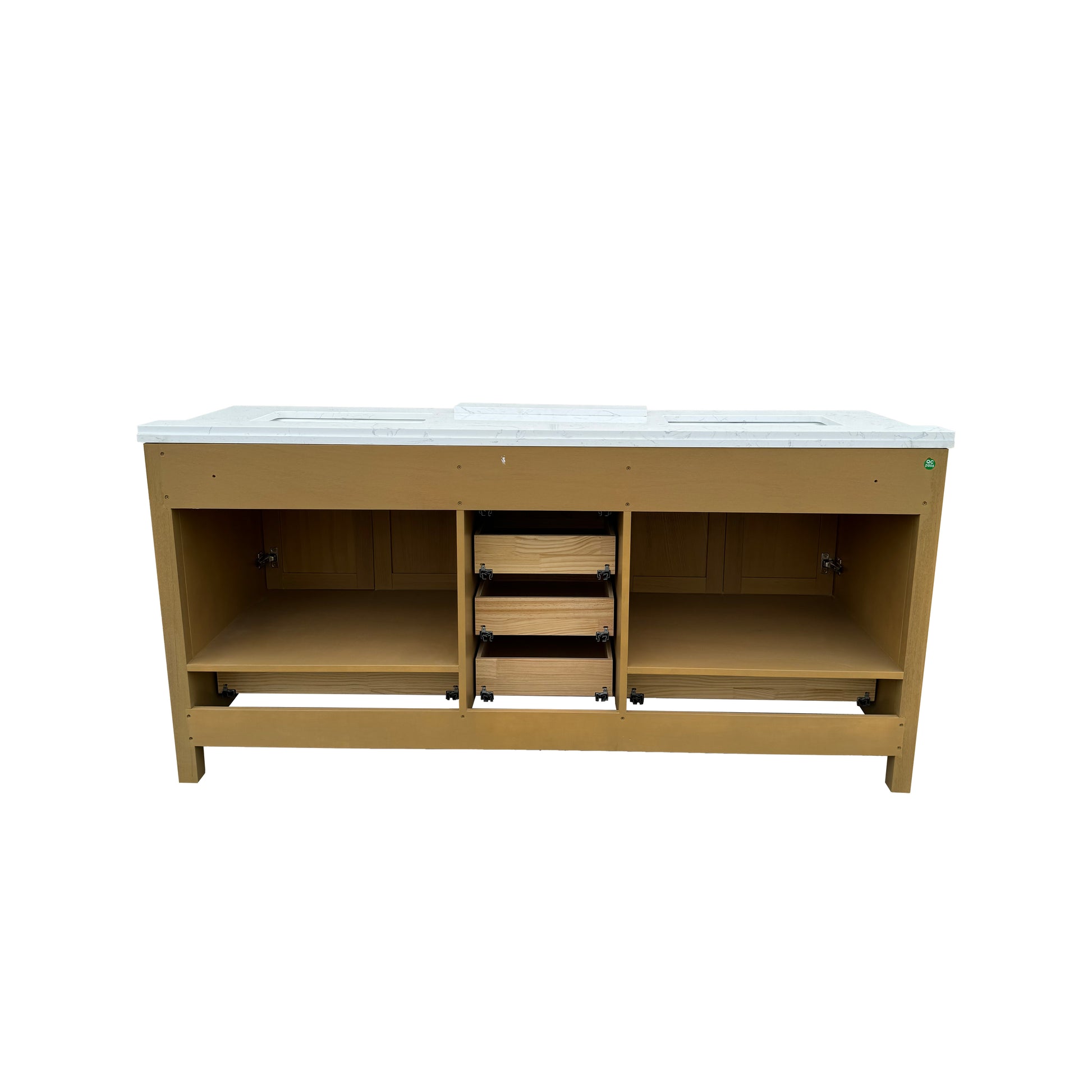 42"/55"/60"/72"/84" Warm Oak Freestanding Bathroom Vanity with Solid Wood Construction