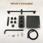 12-inch 3-Function Thermostatic Rain Shower System with Body Jets & Slide Bar