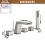 CASAINC Hot Sale 5 hole Bathtub Faucet With Handheld Shower Head