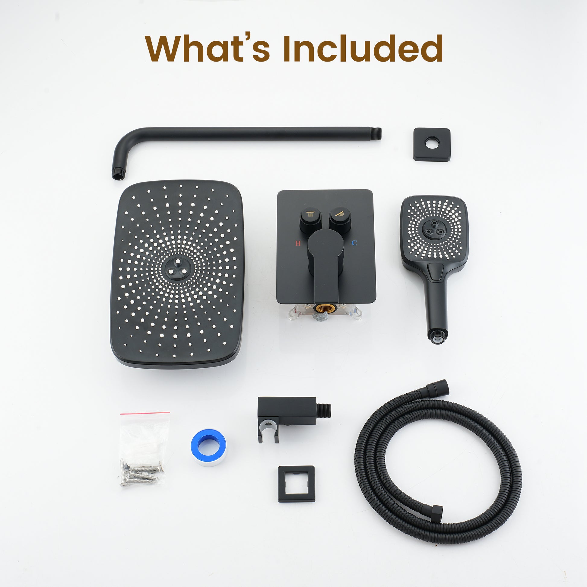 12-inch x 8-inch Wall-Mounted Dual-Function Shower System with Hand Shower
