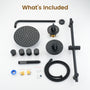 10-inch Wall-Mounted Rain Shower System with Body Jets & Slide Bar