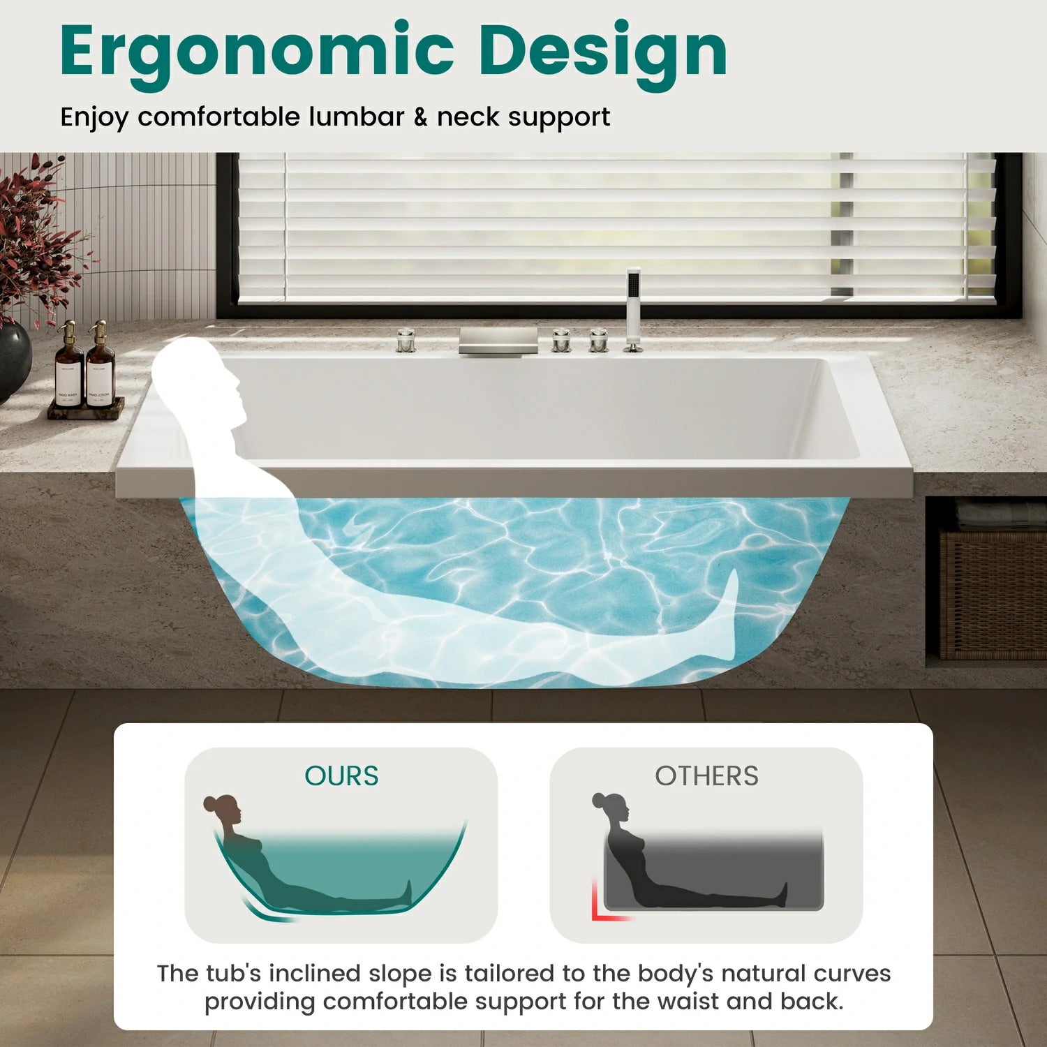 71" Solid Surface Alcove Deep Soaking Bathtub with Matte White