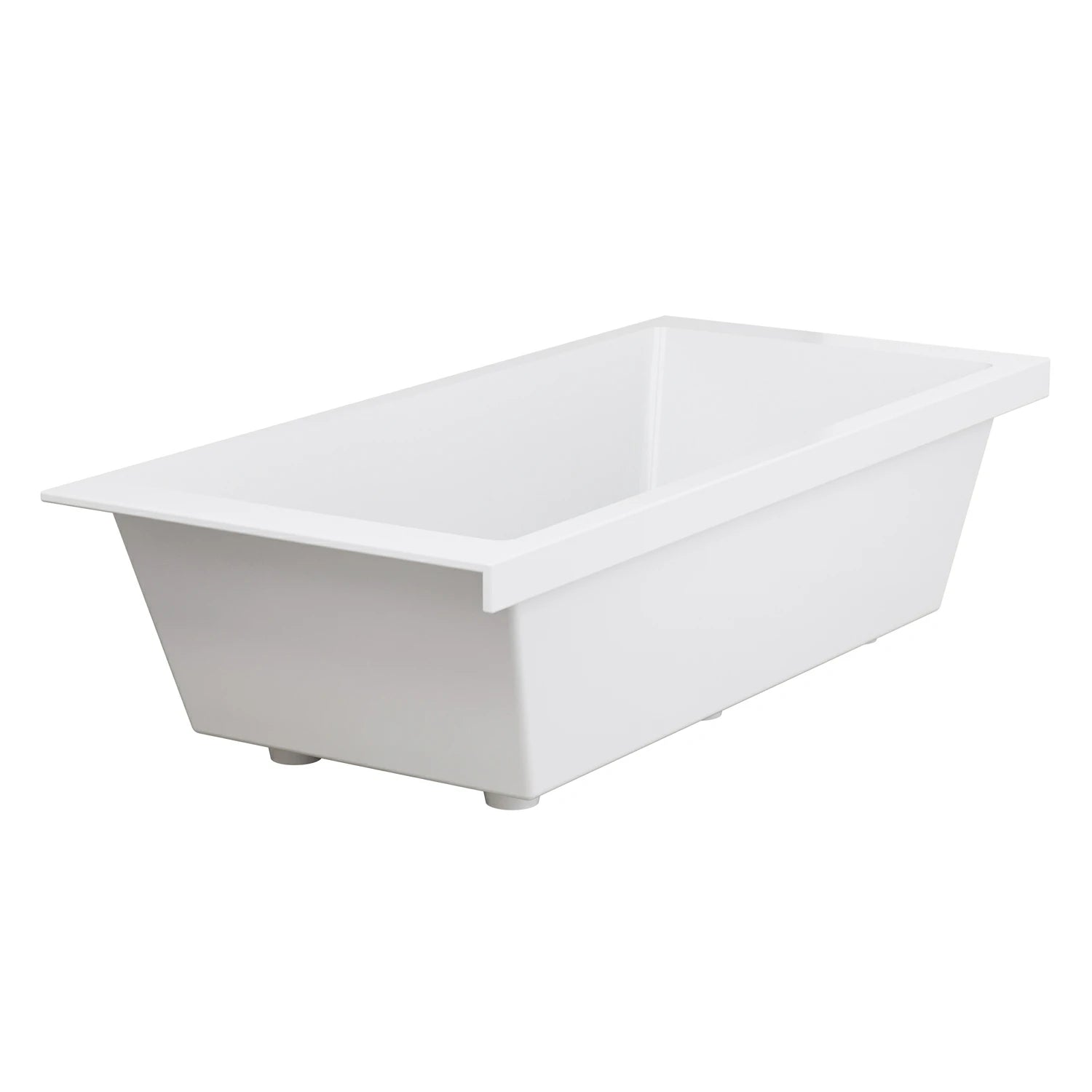 71" Solid Surface Alcove Deep Soaking Bathtub with Matte White