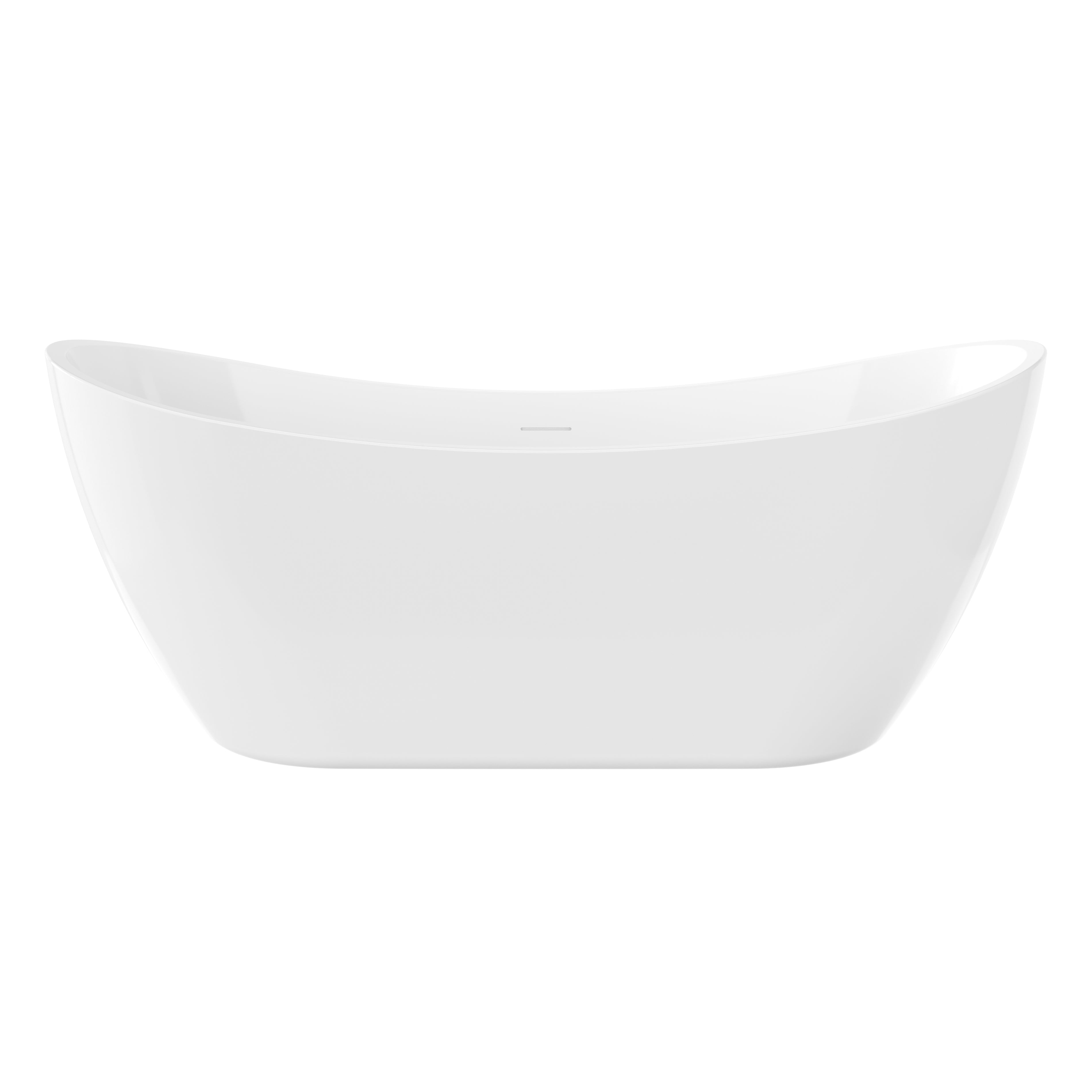 72" Modern Freestanding Double-Slipper Acrylic Bathtub in Glossy White