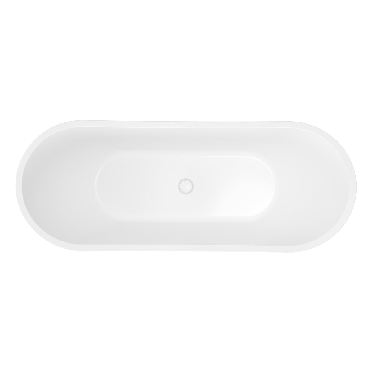 72" Modern Freestanding Double-Slipper Acrylic Bathtub in Glossy White