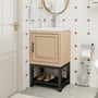 Freestanding Bathroom Vanity with White Ceramic Sink & Hot and Cold Faucet