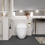 Egg Shape 1-Piece Toilet in Glossy White/Black with 1.28 GPF Single Flush