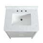 30"/36"/48" Freestanding Single Sink Bathroom Vanity with Solid Wood Construction & Marble Top