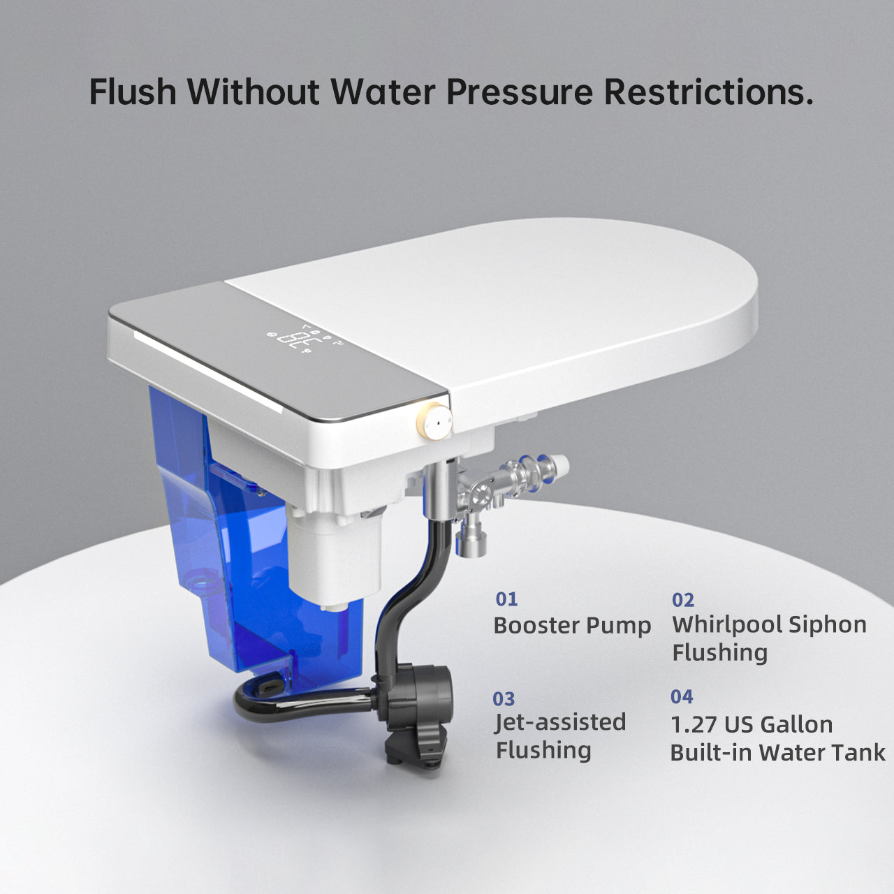 Luxury Smart Bidet Toilet with Built-in Tank, Heated Seat & Voice Control