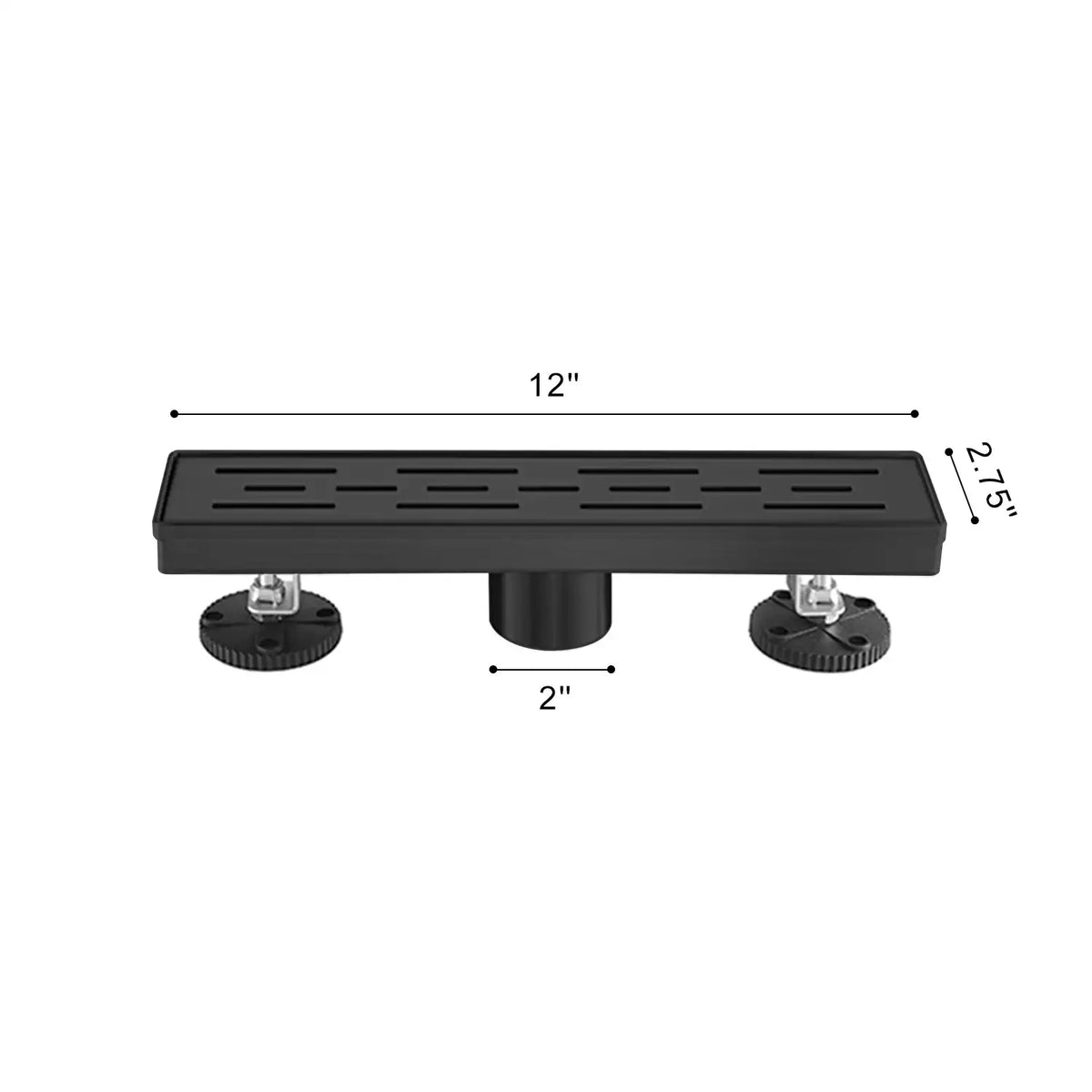 Linear Shower Drain with Brick Pattern Grate Cover and Hair Strainer in 304 Stainless Steel