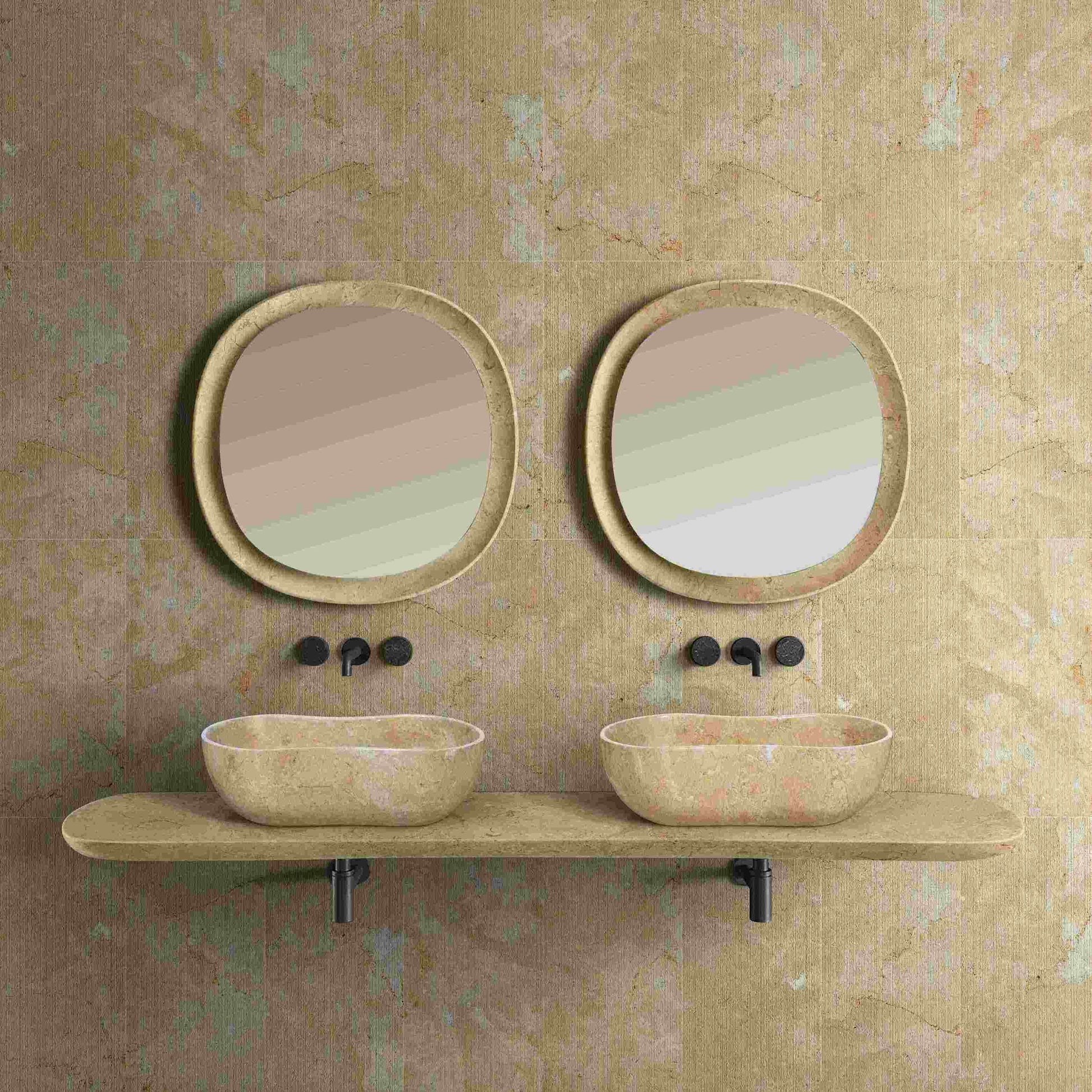 23.6” Genuine Natural Marble Vessel Sink – polished surface in Beige/White/Gray/Green