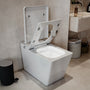 Black & White Smart Built-in Tank Bidet Toilet with Foot-Touch Lid Opening