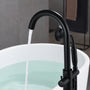 6 GPM Freestanding Bathtub Faucet with Hand Held Shower and Double Handle -CASAINC