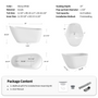 59" Glossy White Acrylic Freestanding Soaking Bathtub with Pop-Up Drain and Integrated Overflow