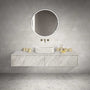 23.6" Natural Marble Vessel Sink with Polished Finish – Real Stone Bathroom Basin in  Beige Gold/White Natural/Gray/Green