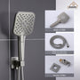 CASAINC 10 inch Square Wall-mounted rain shower faucet with pressure balanced valve