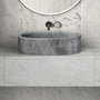 23.6" Natural Marble Vessel Sink with Polished Finish – Real Stone Bathroom Basin in  Beige Gold/White Natural/Gray/Green