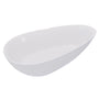 59" Luxury Handcrafted Freestanding Solid Surface Soaking Bathtub in Glossy White