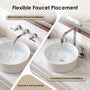 14 in. Round Ceramic Vessel Bathroom Sink in Glossy White / Stone Pattern Matte White