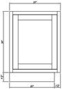 22"/25"W x 30"H x 3/4"D 2-Size Inset Base Decorative Panel - Truffle Brown 