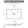 36"-60"x30"-36" White SMC Shower Base with Flamed Rock Slip-Resistant Surface, Center Drain