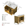42"/55"/60"/72"/84" Warm Oak Freestanding Bathroom Vanity with Solid Wood Construction