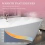 55"/59"/63" Glossy White Acrylic Freestanding Oval Soaking Bathtub with Center Pop-Up Drain and Integrated Overflow