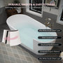 55"/59"/63" Glossy White Acrylic Freestanding Soaking Bathtub with Slipper design