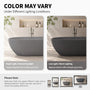 59" Matte Gray Solid Surface Freestanding Soaking Bathtub with Overflow & Pop-Up Drain