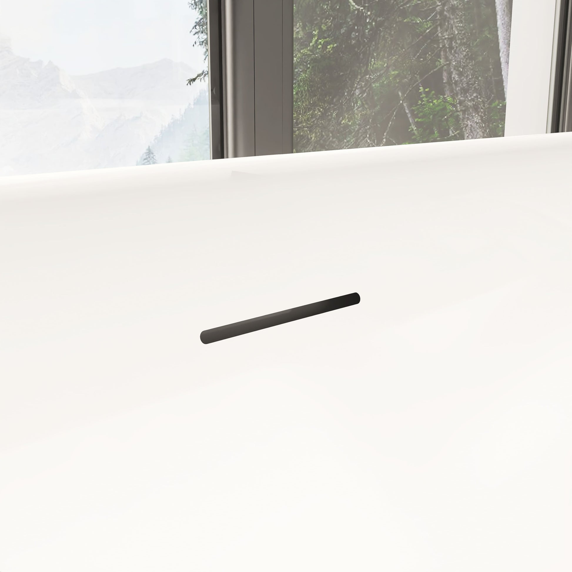 59 in./67 in. Glossy White Acrylic Freestanding Soaking Bathtub with Sculpted Curves, Overflow and Adjustable Feet