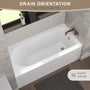 59 in. Glossy White Acrylic Alcove Soaking Bathtub with Integrated Skirt, Chrome Twist Drain and Overflow