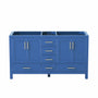 60"/84" Navy Blue Double Sink Bathroom Vanity with White Marble-Pattern Top