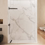 60"x36"x75"/96" Carrara White Marble Pattern 4-Piece Solid Surface Shower Wall Panels