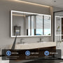 72" x 32" Aluminum Medicine Cabinet with LED Mirror, Anti-Fog, 3 Color Temperatures