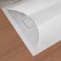 Curbless SMC Shower Base with Flamed Rock Slip-Resistant Surface, Reversible Drain