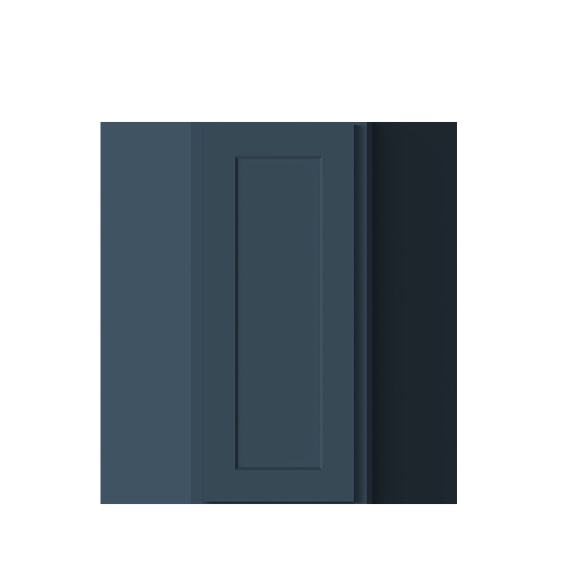 Cyber Grey RTA 24"W x 12"D x 18"/30"/36"/42"H Diagonal Corner Wall Cabinet with Shelves
