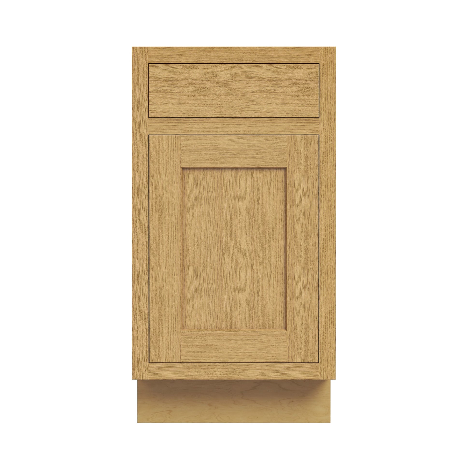 Inset Hazelnut Oak RTA 12-21"W x 34.5"H x 25"D 4-Size Single Drawer Base Cabinet with 1 Door