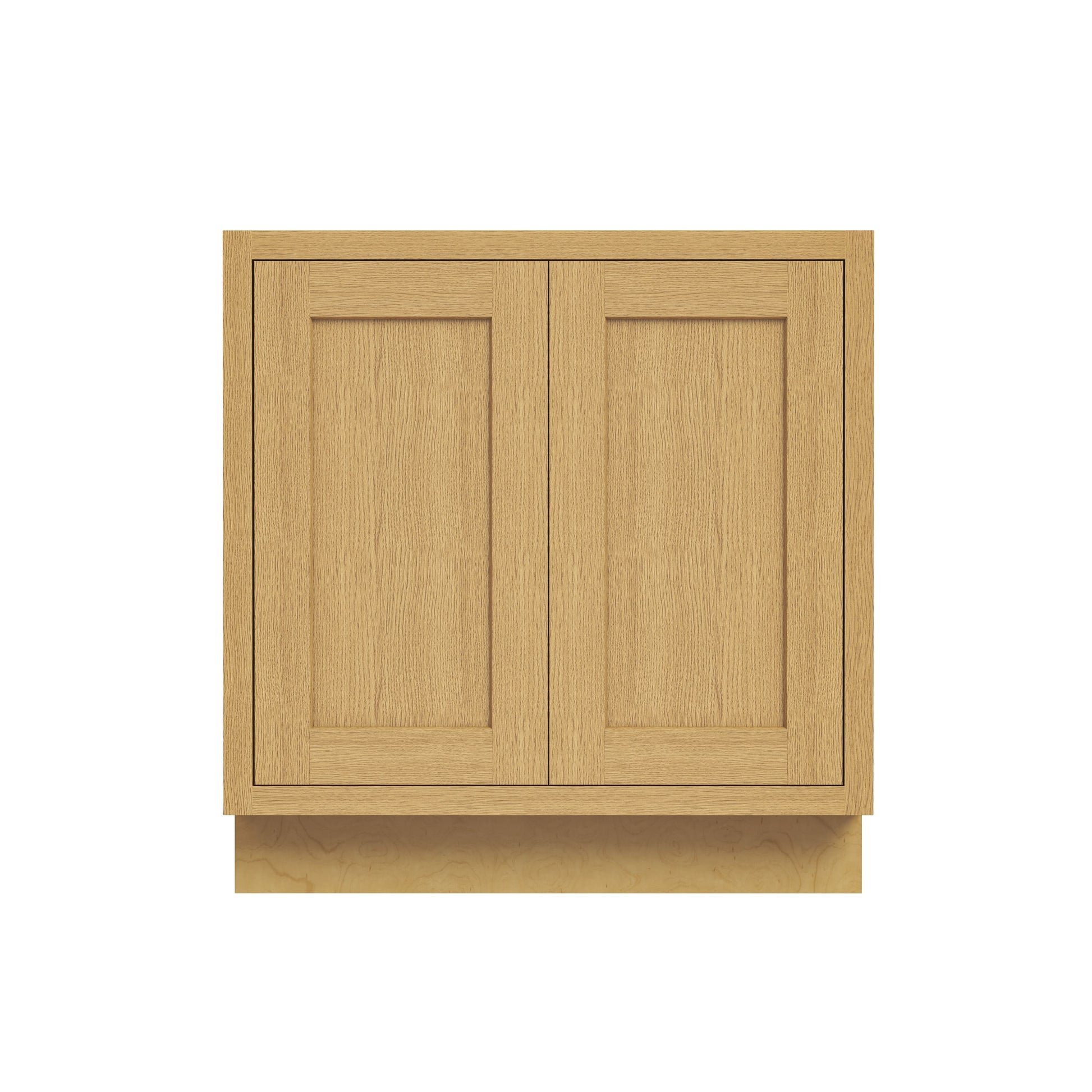 Inset Hazelnut Oak RTA 24-36"W x 34.5"H x 25"D 5-Size Full Height Double Doors Base Cabinet