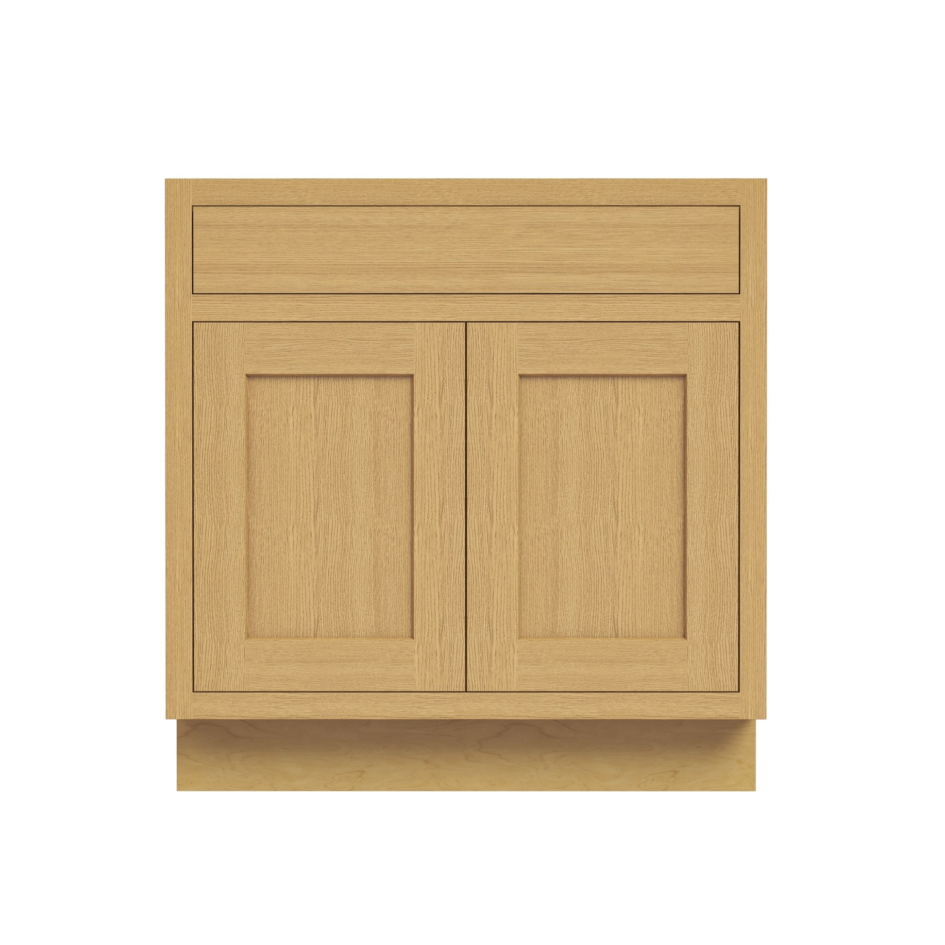 Inset Hazelnut Oak RTA 24-36"W x 34.5"H x 25"D 5-Size Single Drawer Base Cabinet with 2 Doors