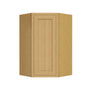 Inset Hazelnut Oak RTA 25.5"W x 18-42"H x 13.5"D 4-Size Diagonal Corner Wall Cabinet with 2-3 Shelves