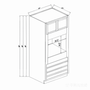 Inset Hazelnut Oak RTA 33"W x 84-96"H x 25"D 3-Size Pantry Cabinet with Oven Opening, 4 Drawers and 2 Doors