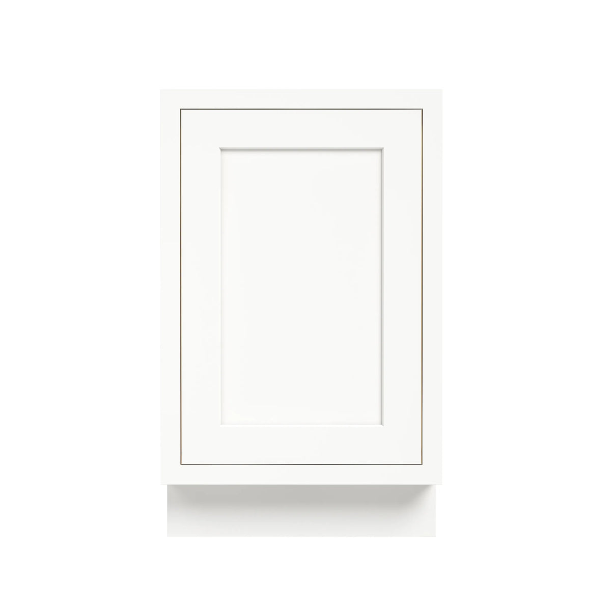 Inset Origami White RTA 12-21"W x 34.5"H x 25"D 4-Size Full Height Single Door Base Cabinet