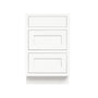Inset Origami White RTA 12-36"W x 34.5"H x 25"D 9-Size Base Cabinet with 3 Drawers