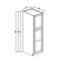Inset Origami White RTA 18"W x 84-96"H x 25"D 3-Size Pantry Cabinet with 2 Doors and 4 Shelves