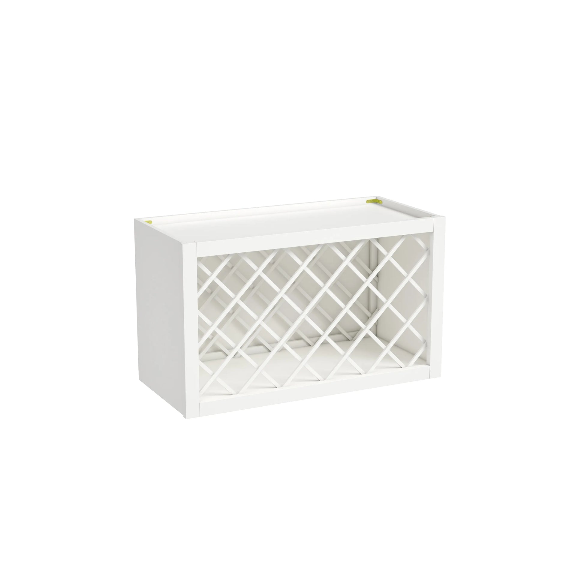 Inset Origami White RTA 24-36"W x 15-30"H x 13.5"D 5-Size Diamond Lattice Wine Grid Wall Rack Cabinet