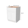 Inset Origami White RTA 24-36"W x 34.5"H x 25"D 5-Size Sink Base Cabinet with 2 Doors and 1 False Drawer