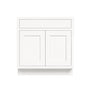 Inset Origami White RTA 24-36"W x 34.5"H x 25"D 5-Size Sink Base Cabinet with 2 Doors and 1 False Drawer