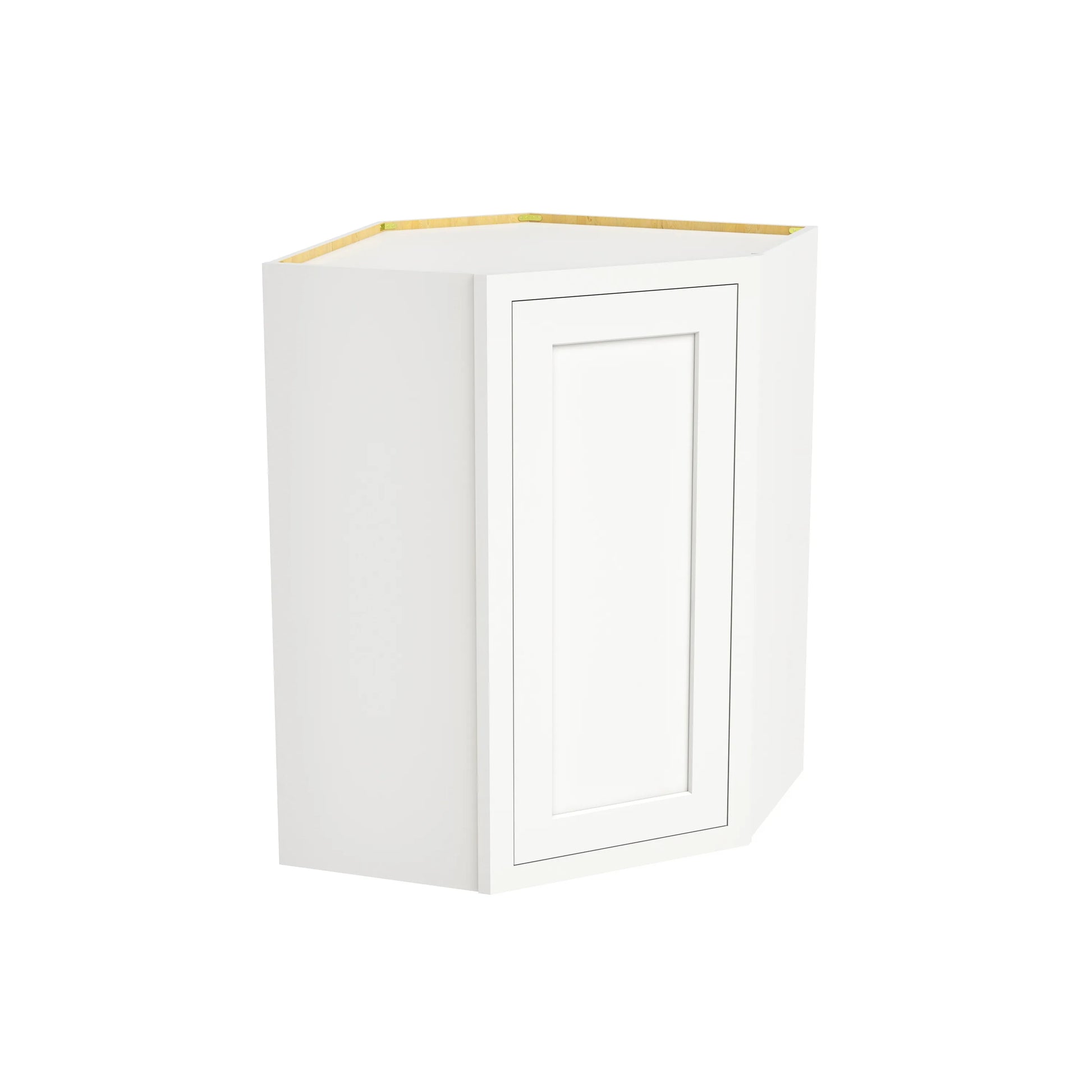 Inset Origami White RTA 25.5"W x 18-42"H x 13.5"D 4-Size Diagonal Corner Wall Cabinet with 2-3 Shelves