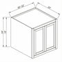 Inset Origami White RTA 30-36"W x 12-24"H x 25"D 7-Size Double Doors Wall Cabinet