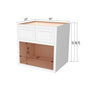 Inset Origami White RTA 30"W x 30-42"H x 25"D 3-Size Double Doors Wall Cabinet with Microwave Opening
